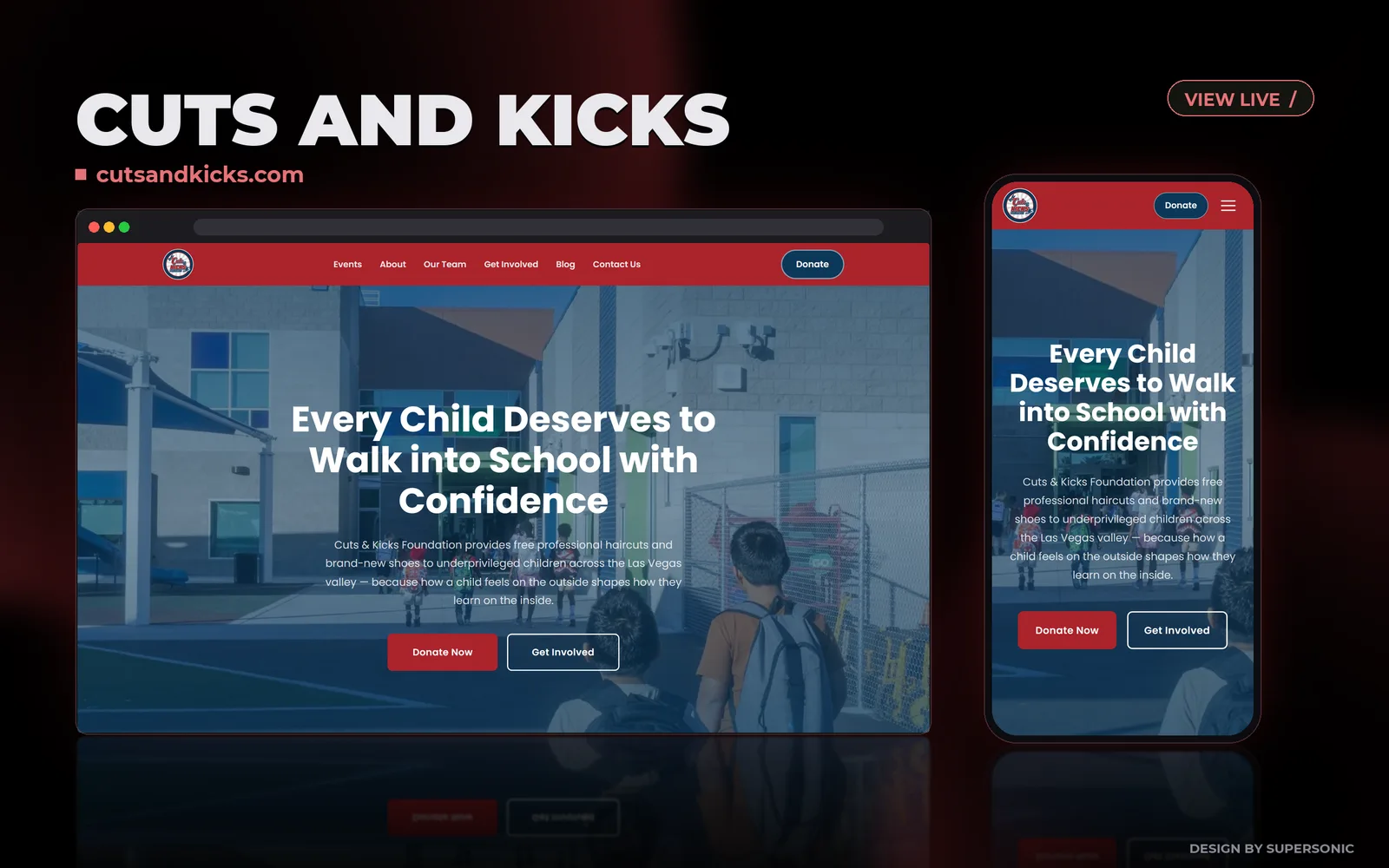 Cuts and Kicks Foundation website design preview