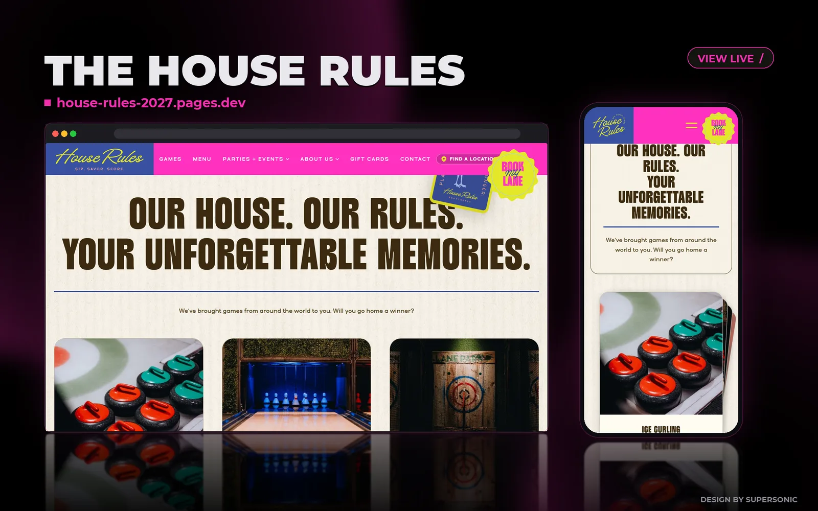 The House Rules website design preview