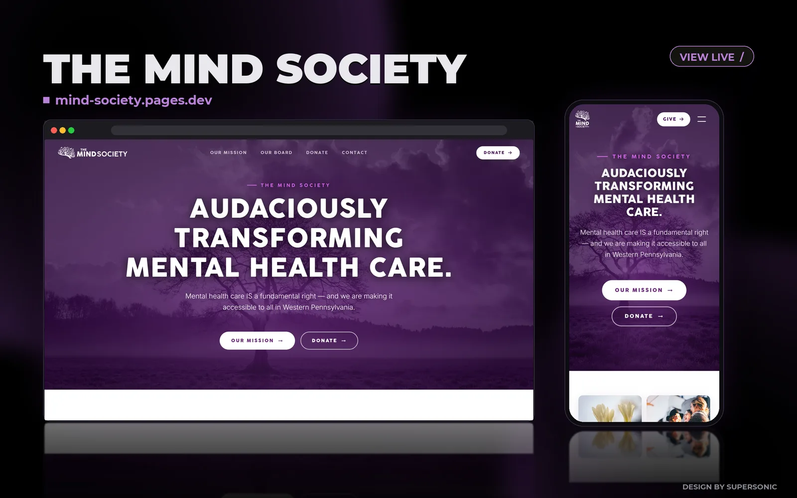 The Mind Society website design preview